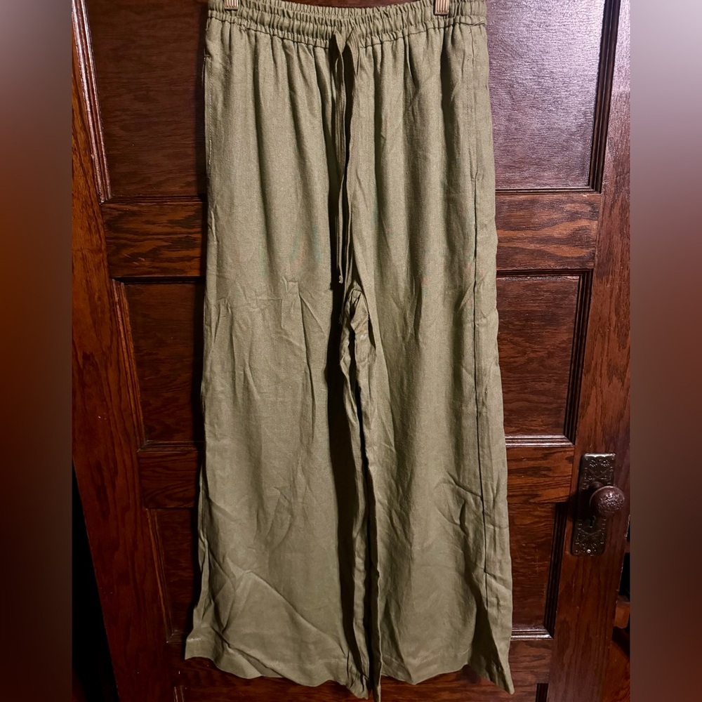 Max Studio Olive Green Flare Pants